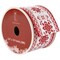 Northlight Red and White Knit Pattern Wired Craft Christmas Ribbon 2.5" x 10 Yards